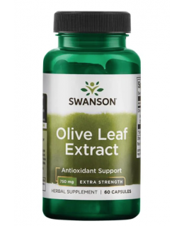 Swanson Olive Leaf Extract 750 mg Super Strength (Extrakt z olivových listů), 60 kapslí - EXPIRACE 1/24