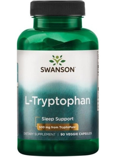 Swanson L-Tryptophan 500mg, Tryptofan, 60 rostlinných kapslí