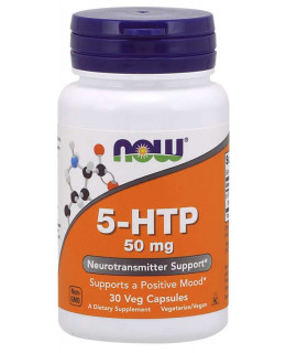 NOW 5-HTP, 50 mg, 30 rostlinných kapslí