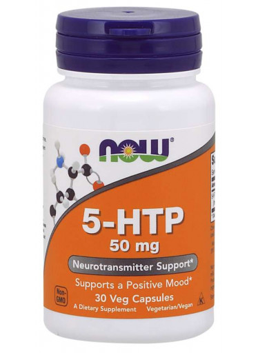NOW 5-HTP, 50 mg, 30 rostlinných kapslí