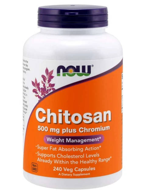 NOW Chitosan, 500 mg Plus chromium, 240 veg kapslí