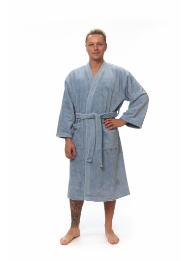 Pánský župan kimono, Fog Blue