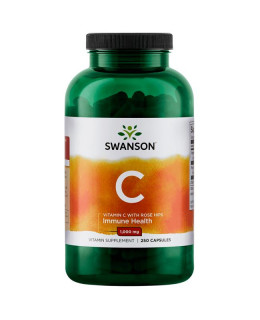 Swanson Vitamin C + Extrakt z Šípků, 1000 mg, 250 kapslí