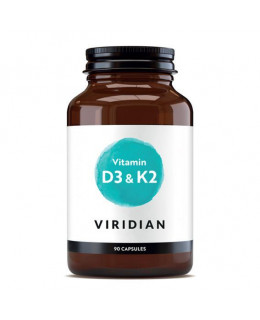 Viridian Vitamin D3 and K2, 90 kapslí