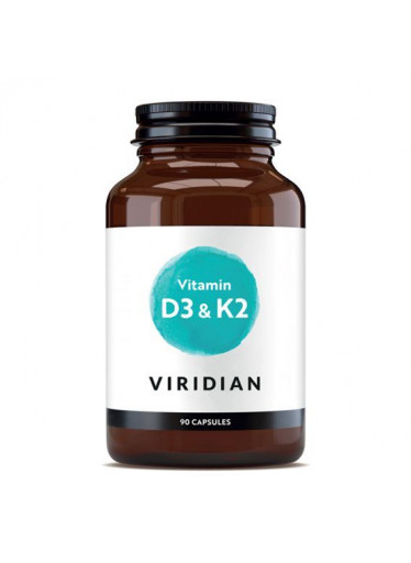 Viridian Vitamin D3 and K2, 90 kapslí