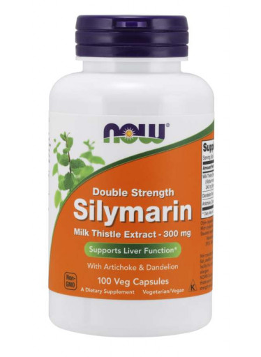 NOW Double Strength Silymarin milk thistle extract (extrakt z ostropestřce s artyčokem a pampeliškou), 300 mg, 100 rostlinných kapslí