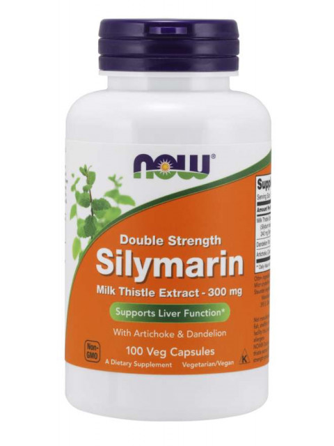 NOW Double Strength Silymarin milk thistle extract (extrakt z ostropestřce s artyčokem a pampeliškou), 300 mg, 100 rostlinných kapslí