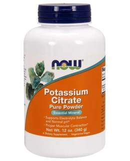 NOW Potassium Citrate (draslík jako citrát draselný), Pure powder, 340g