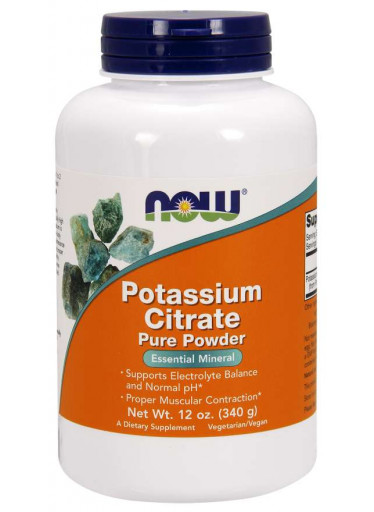 NOW Potassium Citrate (draslík jako citrát draselný), Pure powder, 340g