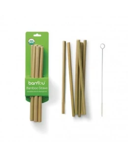 Bambu Bambusová brčka – sada 6 ks vč. kartáčku