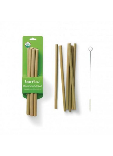 Bambu Bambusová brčka – sada 6 ks vč. kartáčku