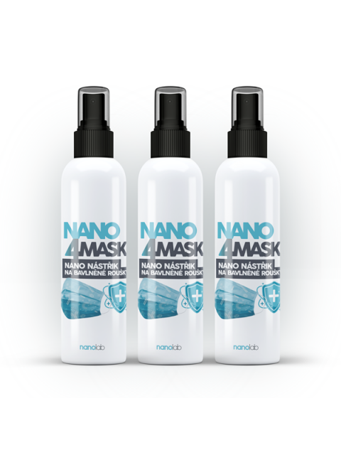 Nanolab 3 x NANO 4MASK nástřik nanostříbra na bavlněné roušky 100 ml - EXPIRACE 11/22