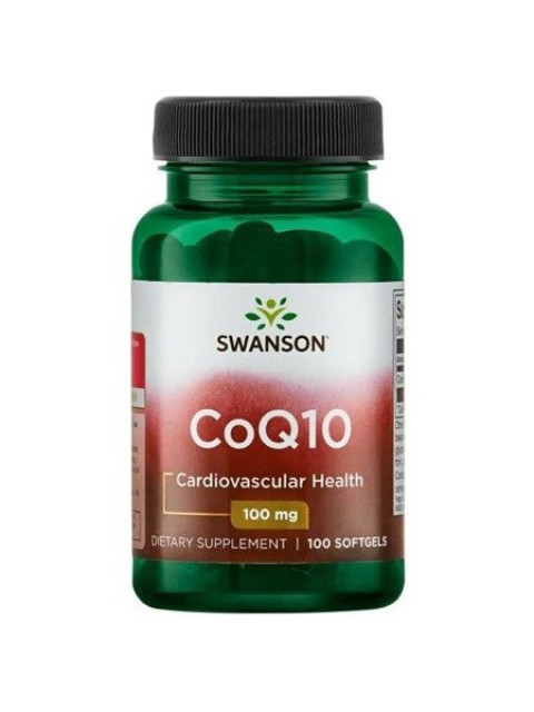 Swanson CoQ10 (Koenzym Q10), 100 mg, 100 softgelových kapslí - EXPIRACE 5/2026