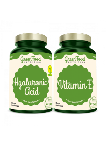GreenFood Kyselina Hyaluronová 60 kapslí + Vitamin E 60 kapslí