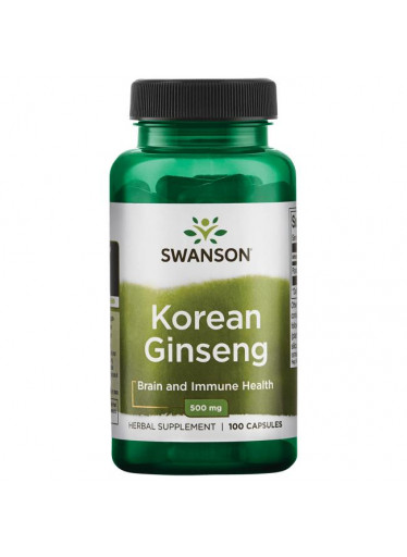 Swanson Korean Ginseng (korejský ženšen), 500 mg 100 kapslí