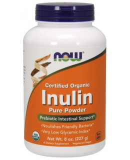 NOW Organický Inulin, čistý prášek, 227 g - EXPIRACE 1/24