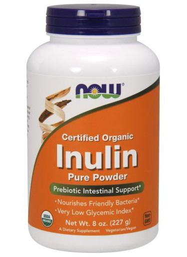 NOW Organický Inulin, čistý prášek, 227 g