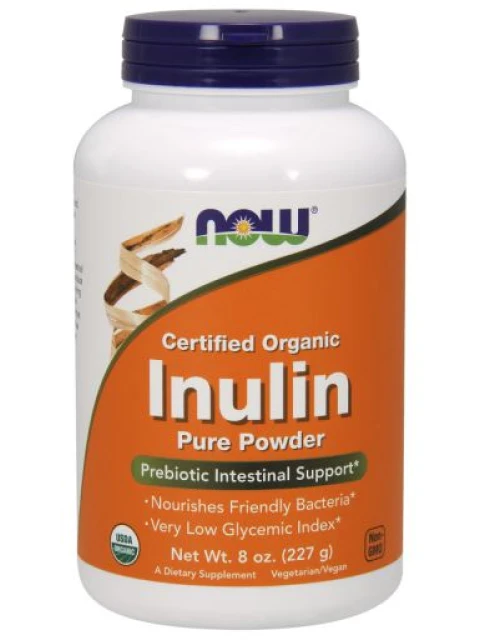 NOW Organický Inulin, čistý prášek, 227 g 