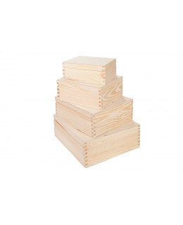 ČistéDřevo Dřevěné krabičky - set 4ks