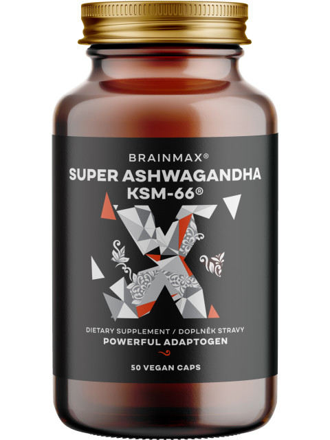 BrainMax Super Ashwagandha extrakt KSM-66®, 50 rostlinných kapslí