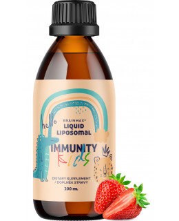 BrainMax Dětský lipozomální komplex vitamínů, pro podporu imunity, jahoda, 200 ml