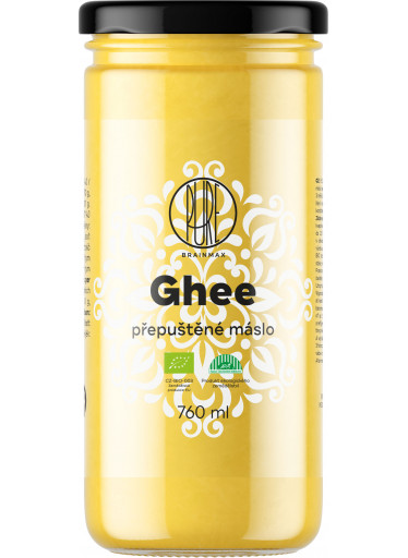 BrainMax Pure Ghí, přepuštěné máslo, BIO, 760 ml - EXPIRACE 11/23