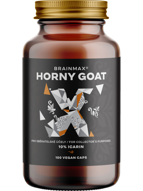 BrainMax Horny Goat standardizovaný extrakt na 10% icarinu, škornice, pro sběratelské účely, 500 mg, 100 rostlinných kapslí