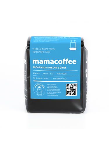 mamacoffee zrnková káva Nicaragua Norlan & Uriel 250g - intenzivní a komplexní chuť rumu, nugátu a manga