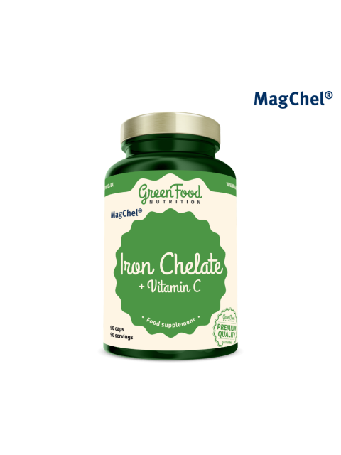 GreenFood Železo chelát + Vitamín C 90 kapslí