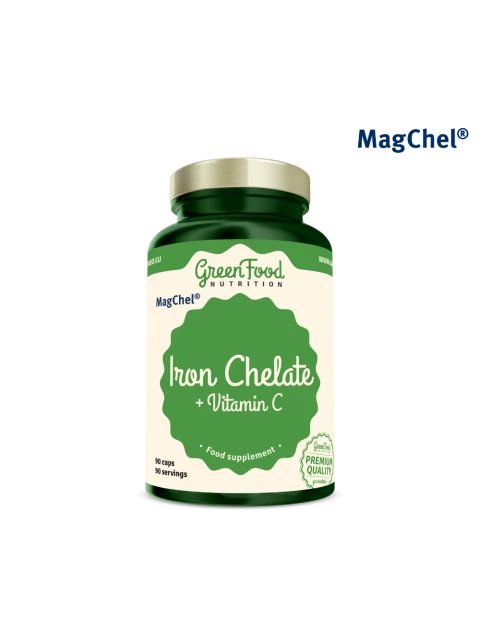 GreenFood Železo chelát + Vitamín C 90 kapslí