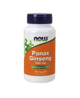 NOW Panax Ginseng, 500 mg, 100 kapslí