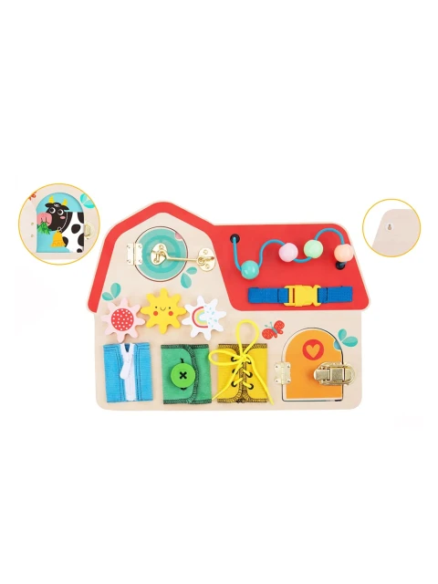 TookyToy Dřevěná manipulační tabule - Domeček