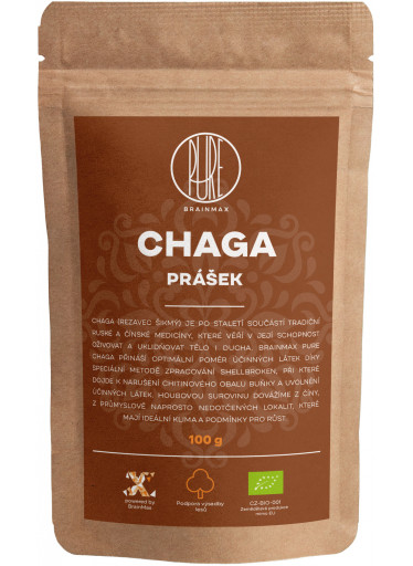 BrainMax Pure Chaga prášek, BIO 100g