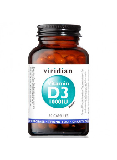 Viridian Vitamin D3, 1000 iu, 90 kapslí