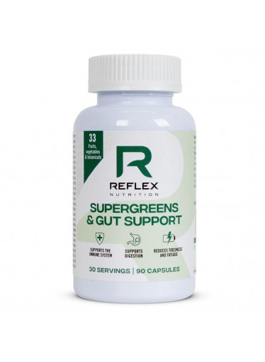 Reflex Supergreens and Gut Support, 90 kapslí