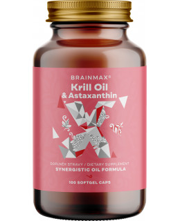 BrainMax Krill Oil s astaxanthinem, 500 mg, 100 softgelových kapslí