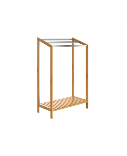 Casaria Bambusový držák na ručníky s nerezovými tyčemi