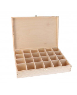ČistéDřevo Dřevěná krabička na čaj (24 přihrádek)