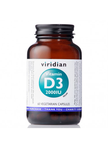 Viridian Vitamin D3, 2000 iu, 60 kapslí