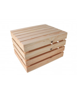 ČistéDřevo Dřevěná bedýnka 50 x 40 x 30 cm - s víkem