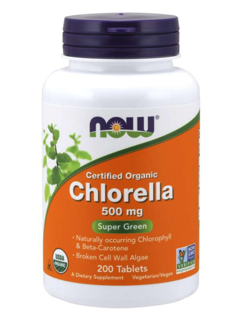NOW Chlorella, 500 mg Organic, 200 tablet
