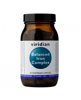 Viridian Balanced Iron Complex (Komplex železa s vitamíny), 90 kapslí