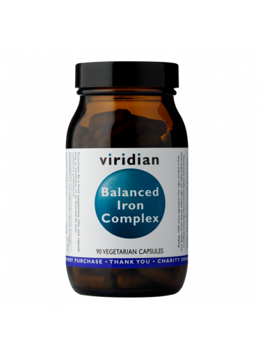 Viridian Balanced Iron Complex (Komplex železa s vitamíny), 90 kapslí