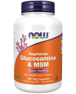 NOW Glucosamine & MSM Vegetarian (vegetariánský glukosamin a MSM), 120 rostlinných kapslí - EXPIRACE 7/2024