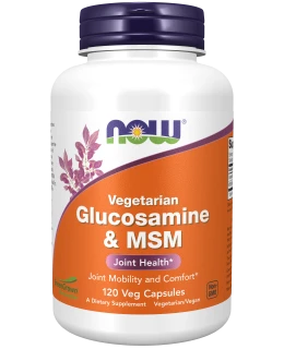 NOW Glucosamine & MSM Vegetarian (vegetariánský glukosamin a MSM), 120 rostlinných kapslí - EXPIRACE 2/2026