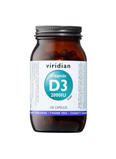 Viridian Vitamin D3, 2000 iu, 150 kapslí