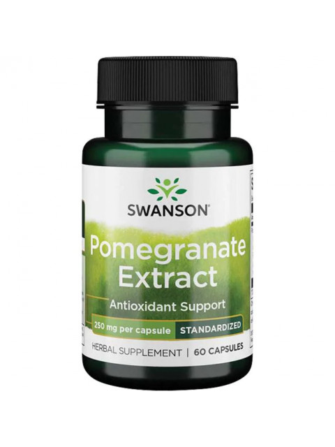 Swanson Pomegranate Extract (Extrakt z granátového jablka) – standardizovaný, 250 mg, 60 kapslí - EXPIRACE 7/2024