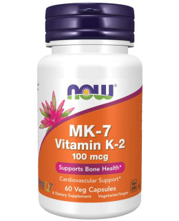 NOW MK-7 Vitamin K2, 100 mcg, 60 rostlinných kapslí