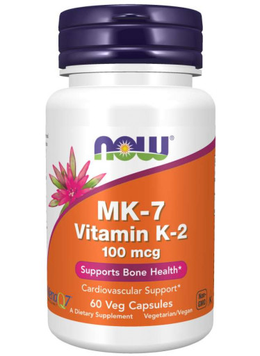 NOW MK-7 Vitamin K2, 100 mcg, 60 rostlinných kapslí