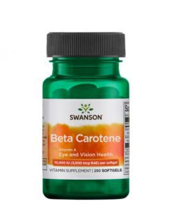 Swanson Beta-karoten (Vitamin A) , 10000 IU, 250 softgelových kapslí